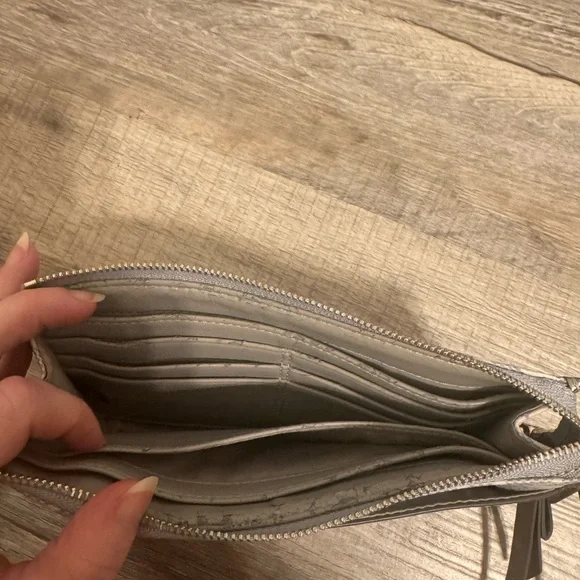 Coach Silver and Gray Signature Shoulder Bag and Wristlet - Picture 4 of 4